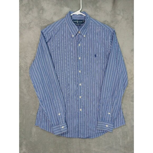Ralph Lauren Other - Ralph Lauren Shirt Mens Large Blue Striped Custom Fit Long Sleeve Button Down